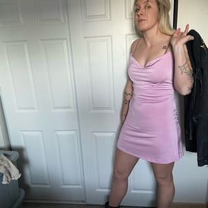 Pink mini dress